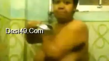 Sex goddess from India goes to shower and washes her wonderful body