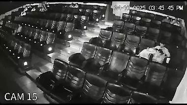 Blowjob in cinema theatre by horny girlfriend