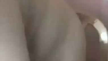 Horny girlfriend with dildo masturbating on video call